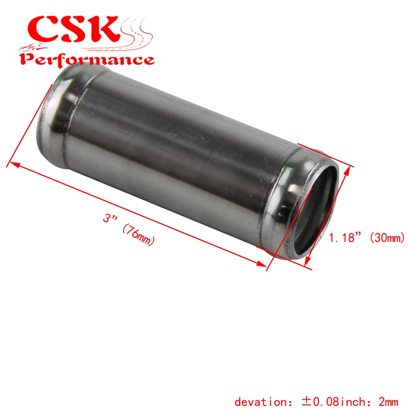 

1.18'' 30mm Aluminum Hose Adapter Tube Joiner Pipe Coupler Connector 10PCS L=3''