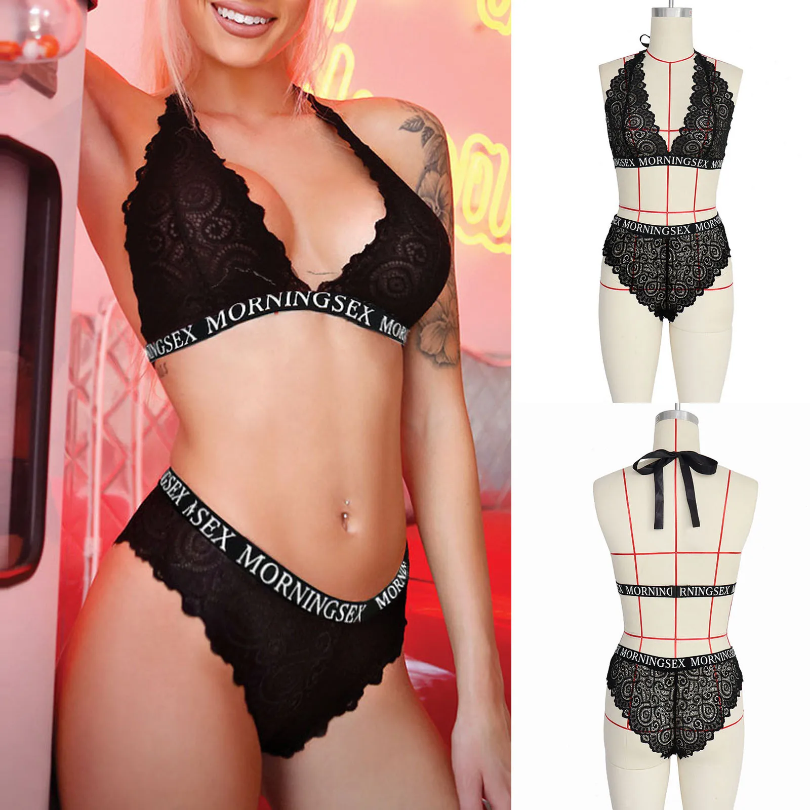 

Комплект женского кружевного нижнего белья из 2 предметов