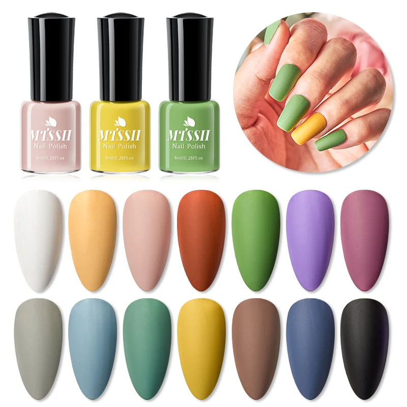 

Mtssii Matte Effect Nail Polish Gel Nude Yellow Green Color Fast Dry Nail Polish Nail Art Hybrid Soak Off Long Lasting UV Gel
