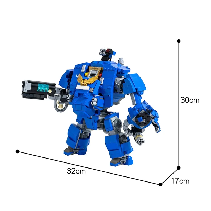 

Buildmoc Star Soldier Technical Robot Warhammering 40k Primaris Redemptor Dreadnought Space Marines Weapon Building Blocks Toys