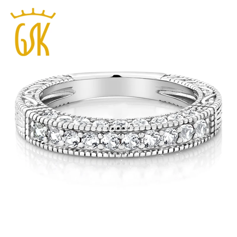 GemStoneKing 1 00 карат Белый сапфир ювелирное изделие Стерлинговое Серебро 925 пробы