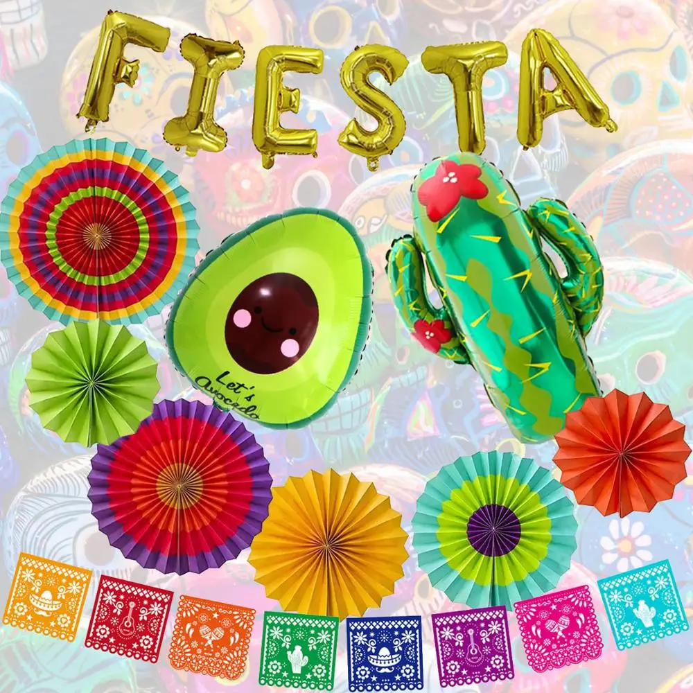 Mexican Fiesta Party Alpaca Cactus Foil Balloon Banner Bachelorette Pinata Decor Summer Birthday Supply | Дом и сад