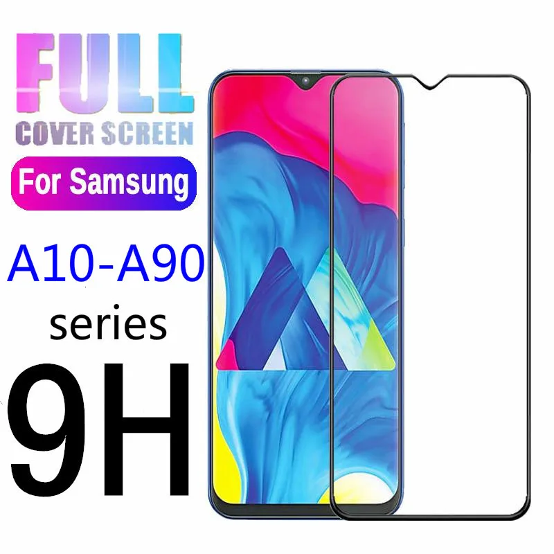 Закаленное стекло для Samsung Galaxy A70 A80 A90 A10 A20 A30 A40 A50 A60 полное покрытие защита экрана