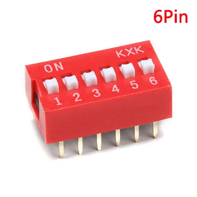 6Pin Red 5 шт. модуль переключателя типа оснастки 1 2 3 4 5 6 7 8 бит 2,54 мм положение способ погружения переключатель переключателя синий Щелчковый выключатель переключатель циферблата выключатель - Цвет: 6Pin Red