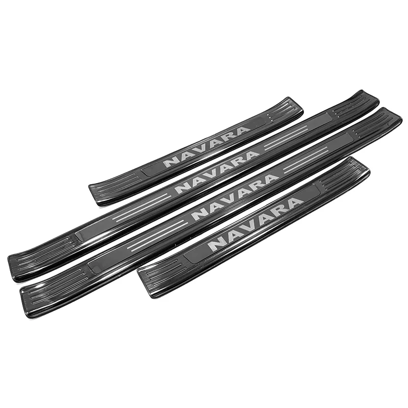 

For 2017-2019 2020 2021 Nissan Navara Car Accessories Stainless Door Sill Scuff Plate Kick Guard Pedal Threshold Step Protector