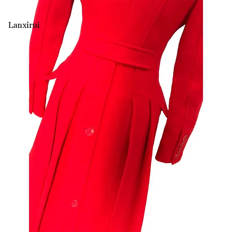 

thick woolen coat female autumn and winter new temperament women's over the knee wool woolen coat coat