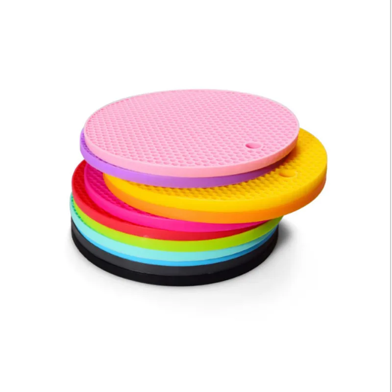 Круглый термостойкий силиконовый коврик подставки для кухонных приборов не