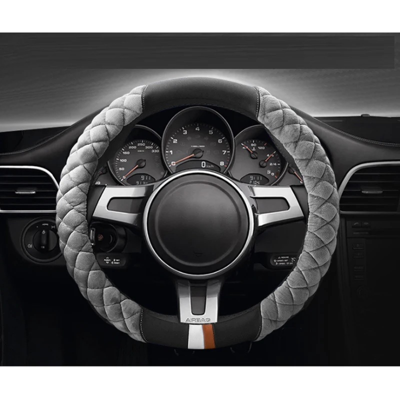 

LUNASBORE чехол рулевого колеса автомобиля, изготовленные из полиуретановой кожи, Материал подходит 37-38 см Авто теплая зимняя обувь для мужчин и...