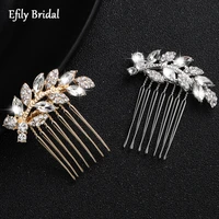 efily fashion wedding rhinestone crystal leaf hair comb bridal head accessories hair ornaments for women jewelry bridesmaid gift