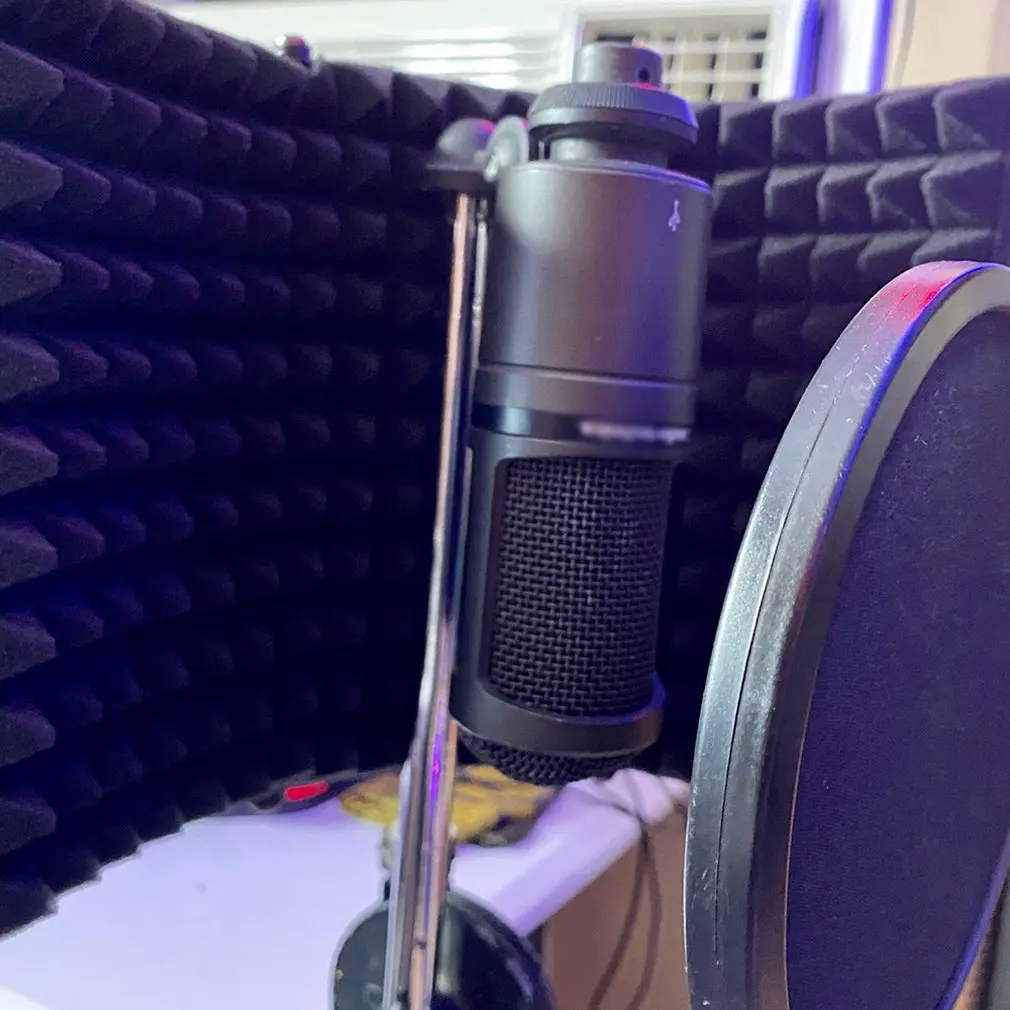 

Profession Broadcast studio Microphone Pop Filter Wind Screen Mic Shield Plate Foldable Isolation Shield for studio Microphone