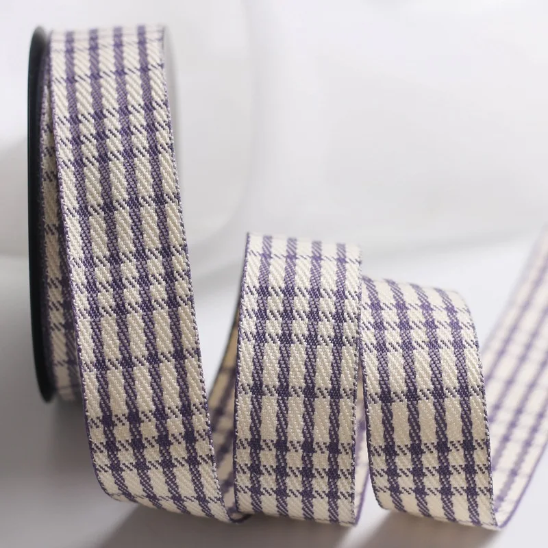 Лента из хлопка и льна в клетку 10 ярдов | Дом сад