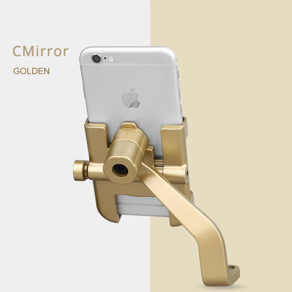 CMirror Gold Металлический велосипед мотоцикл руль крепление на 360 градусов вращение MOTOWOLF держатель телефона для Iphone XIAOMI Huawei VIVO Sumsung - Цвет: CMirror Gold