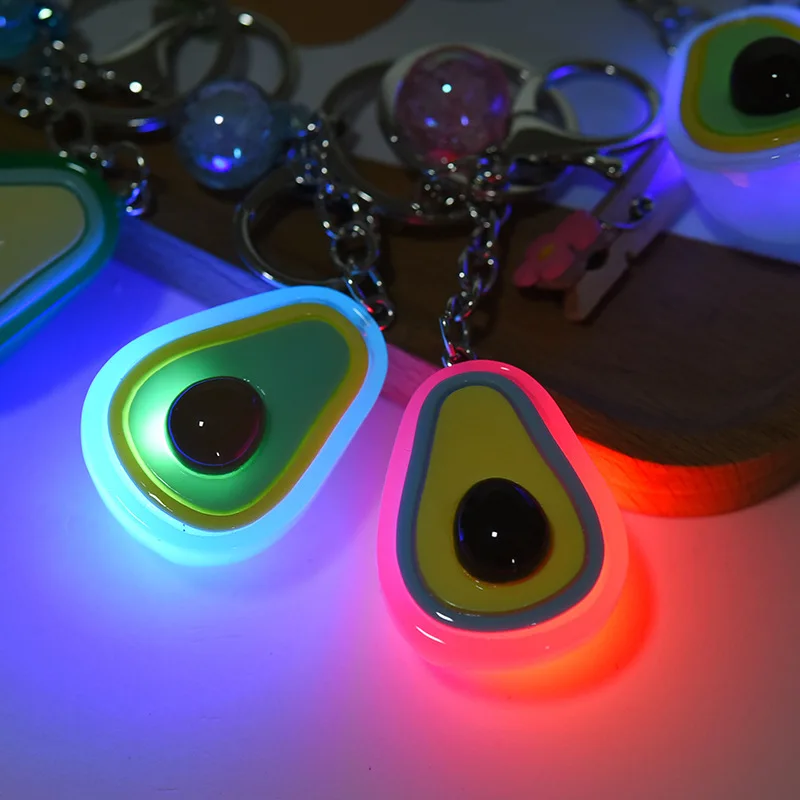 

Luminescent Fruit Avocado Keychain Soft Resin Avocado Keychains Couple Jewelry Women Fashion Christmas Small Gift Cute Keychain