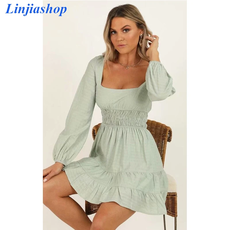 

Винтажное осеннее платье, женское платье с рюшами Вечерние пышными рукавами в стиле ретро, женское платье