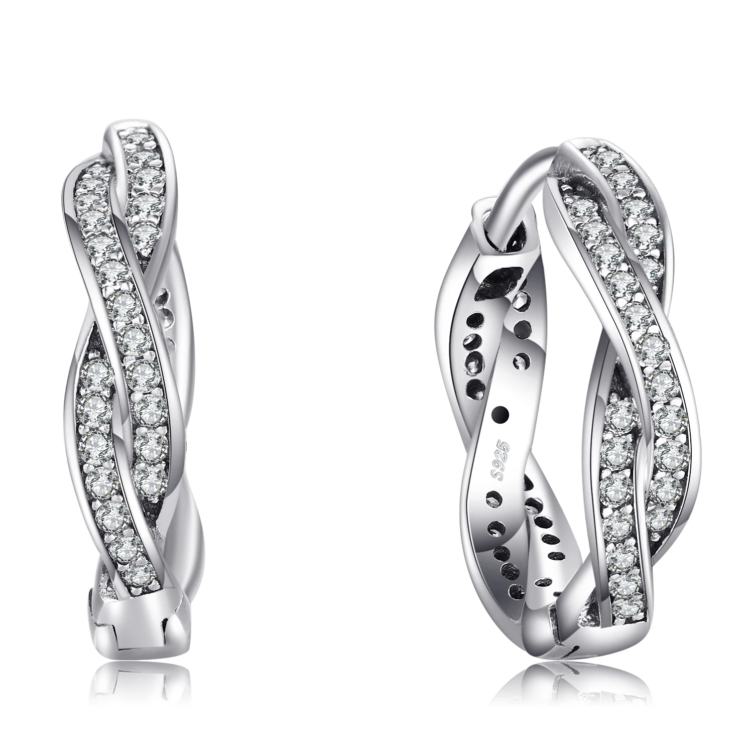 Jewelrypalace стерлингового серебра 925 серьги фианит бесконечность любви вмешался