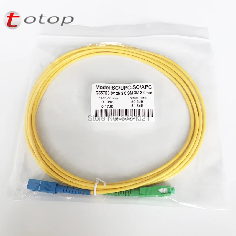 50 шт./лот SC/APC FC/UPC LC/APC SC/UPC 3 м в длину 0 мм G657B3 желтый оптоволоконный