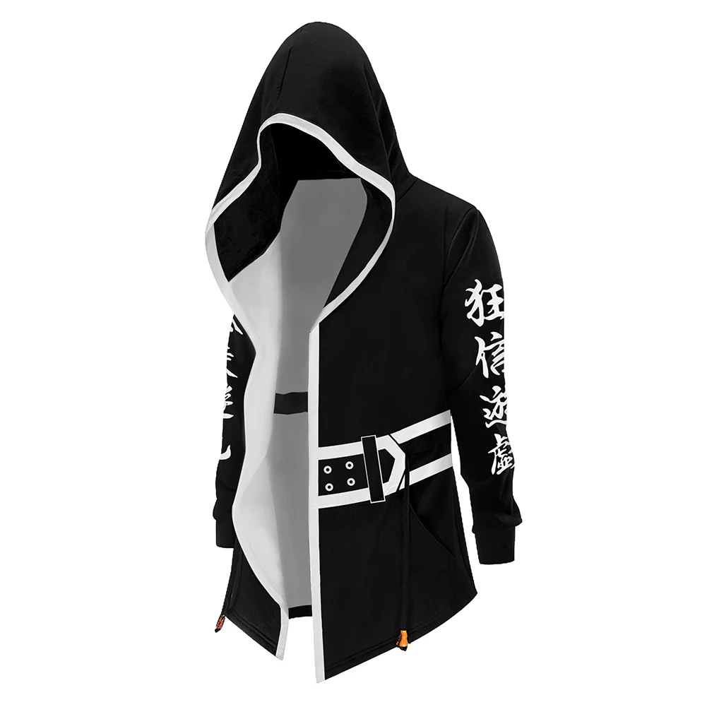 Длинная куртка с капюшоном 3D принтом | Тематическая одежда и униформа