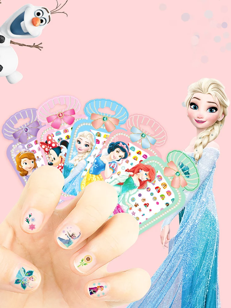 5 шт./лот Disney Frozen 2 Эльза Анна Макияж игрушка ногтей наклейки Белоснежка Принцесса