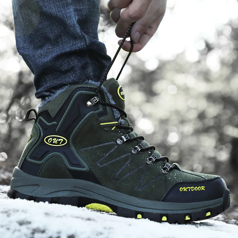 Лидер продаж зимние мужские ботинки с мехом Теплые повседневные рабочие