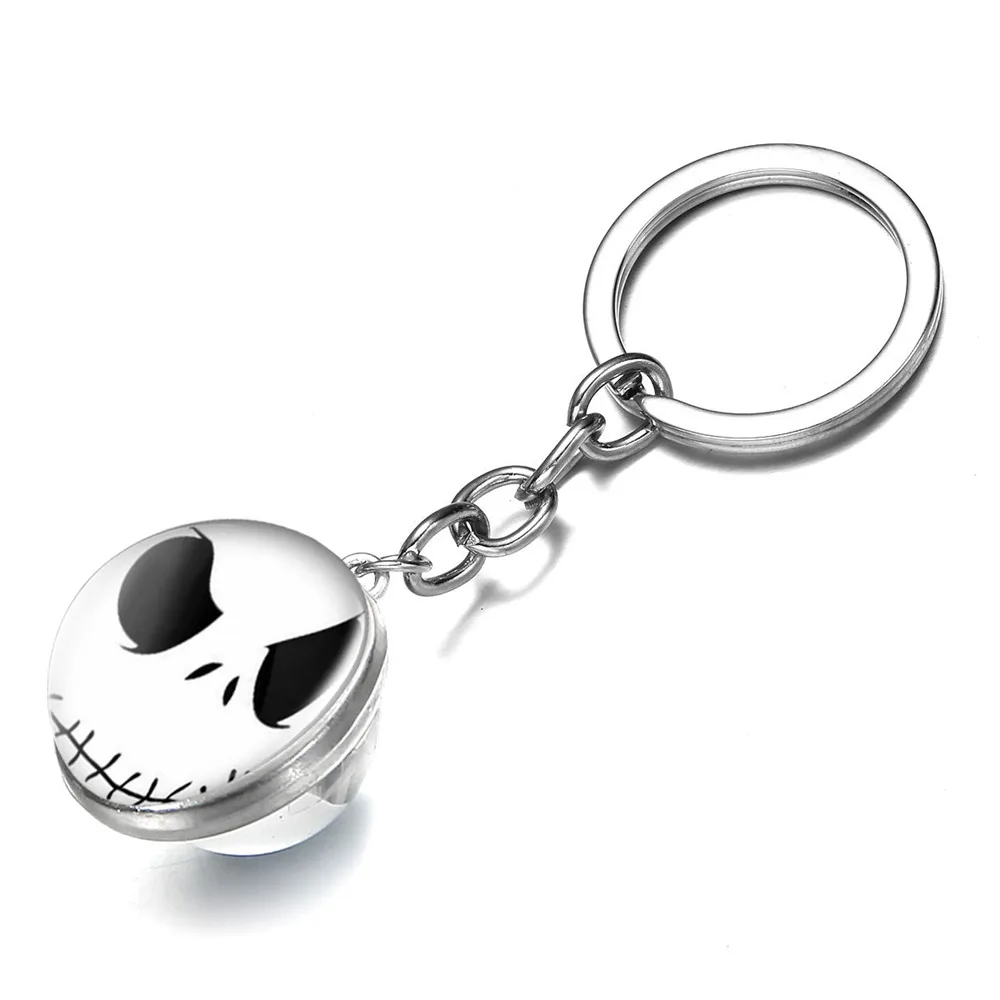 Двухсторонний стеклянный Брелок Jack Skellington and особенности аниме Кошмар перед