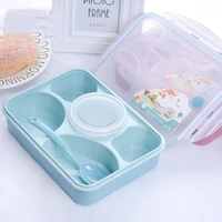 dinnerware sets environmental protection plastic lunch box microwave oven insulation fresh sealed spoon bento box
