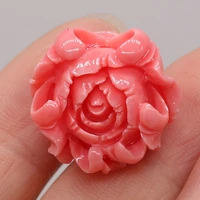 10pcs natural coral through hole beaded rose shape exquisite beads for jewelry making bracelet diy necklace accessories 20x20mm