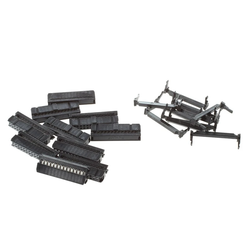 

10 x 2.54mm Pitch Female 26 Pins Flat Cable IDC Socket Connector Black