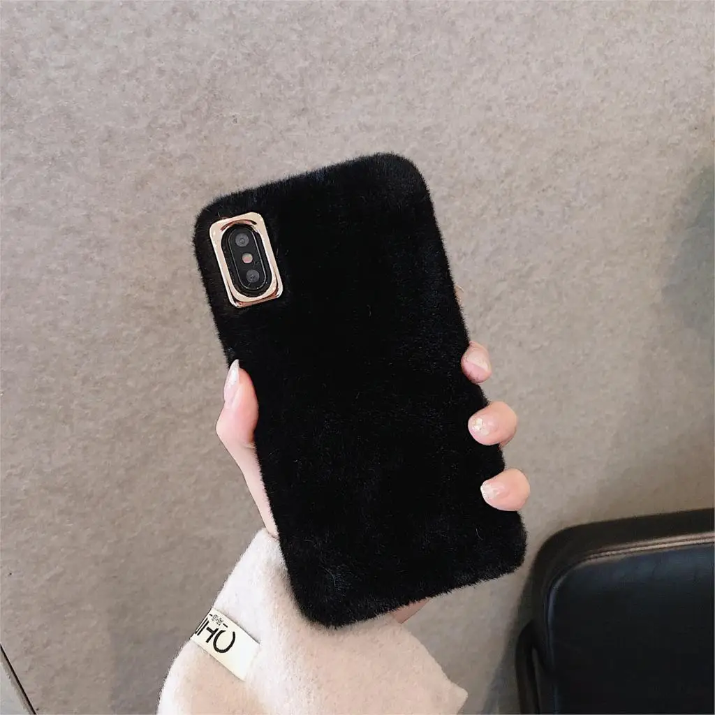 Плюшевый чехол для Asus ZB602KL ZB601KL ZE620KL ZC600KL Zenfone Max Pro(M2)(M1) 5 Lite Go tv ZB631KL ZB555KL ZC550KL Fur Cover - Цвет: black
