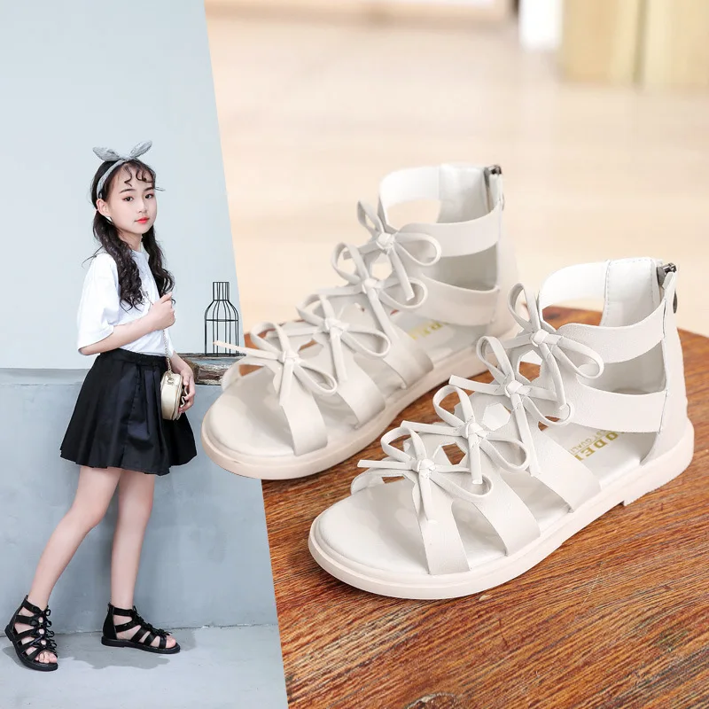 Ботинки детские с бантом модные пляжные сандалии мягкой подошвой Классическая