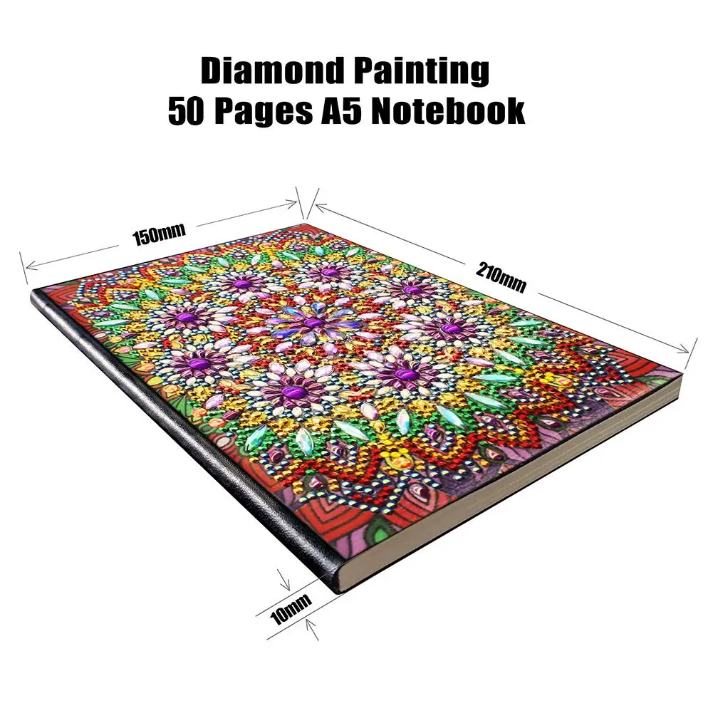

DIY Notebook Mandala Special Shaped Diamond Painting Resin Partial Drilling Especially Personality 50 Pages A5 Creative Crafts