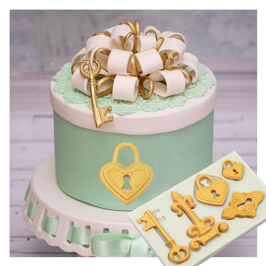 Инновационный ключи Fondant (сахарная) торт силиконовая форма для выпечки тортов DIY