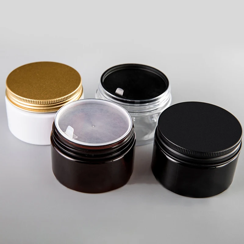 

100ml Plastic Jar Cosmetic Cream Jar Plastic Pot Aluminum Lid Plastic Cap PET Container Empty Food Packing Cans