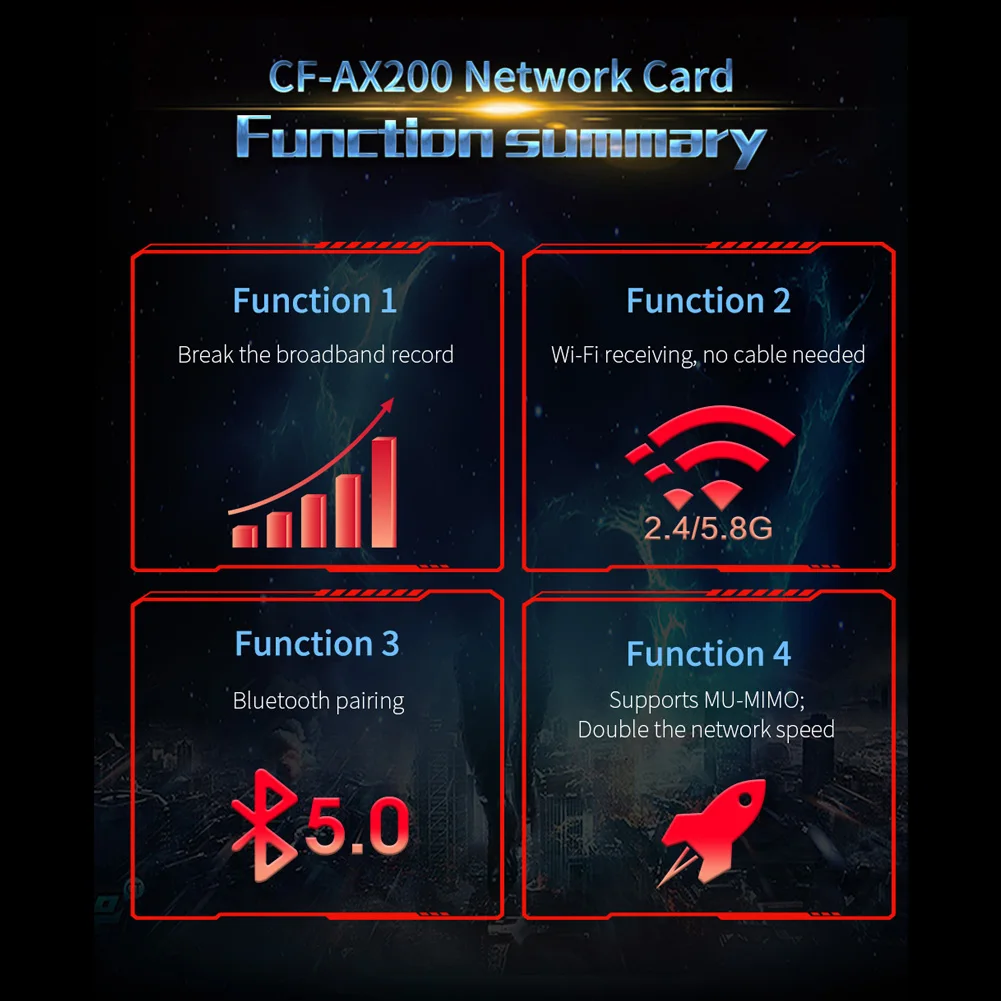 300/650/1300/3000 Мбит/с беспроводная сетевая карта WiFi адаптер с Intel AX200 беспроводной для