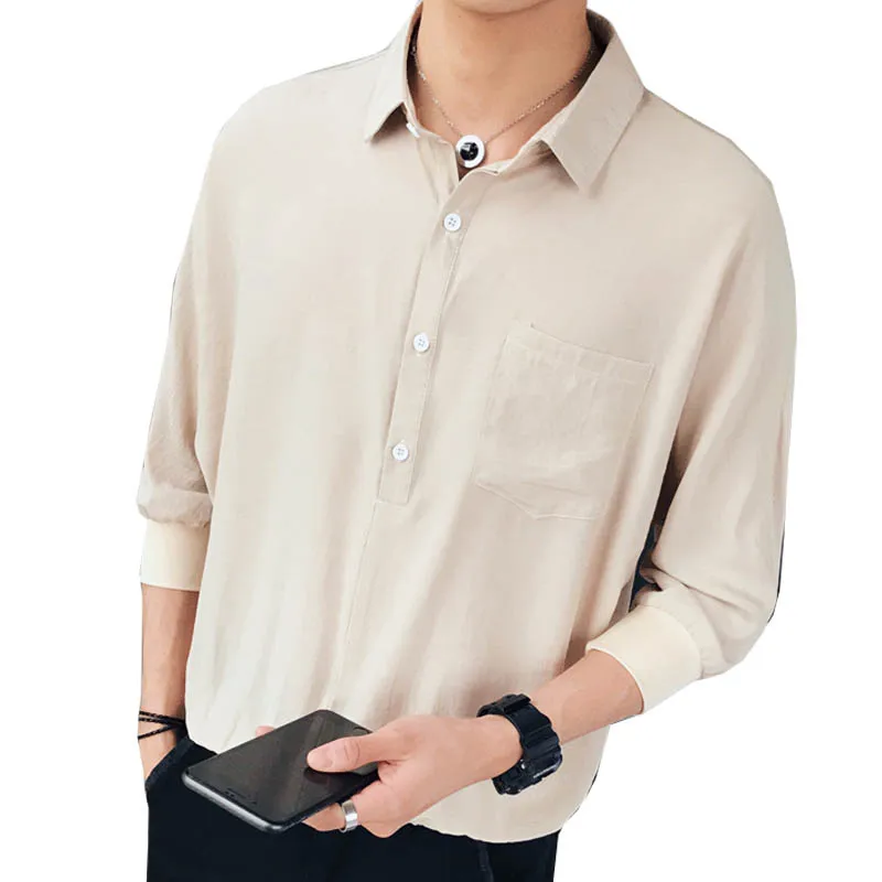 

Новинка 2020, летняя мужская рубашка с цветочным принтом, тонкая рубашка с короткими рукавами и рукавами три четверти