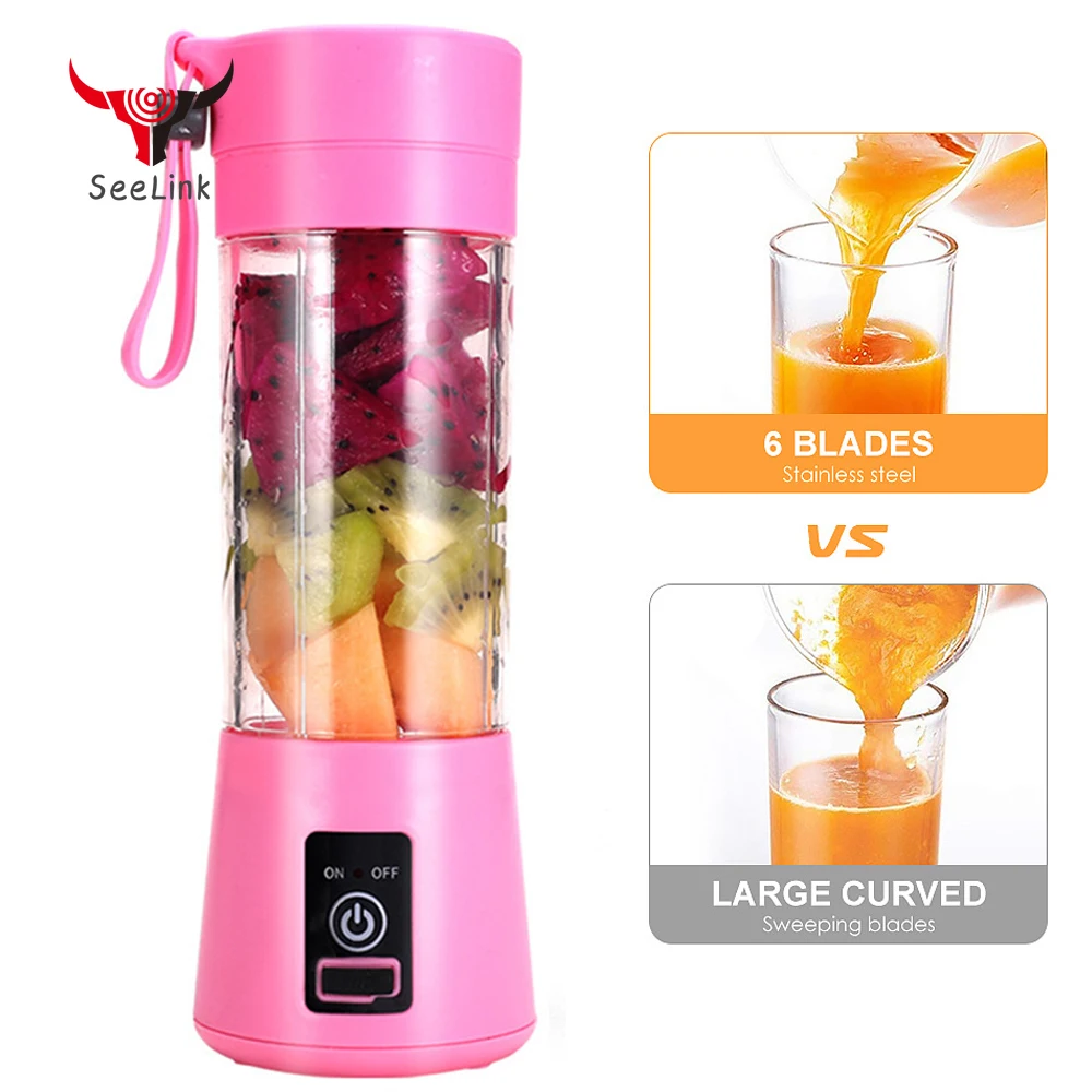 

2021 380ML Portable Smoothie Blender Mini USB Mixer Electric Juicer Machine USB Charging Vitamer Fruit Juicer Blender Orange Cup