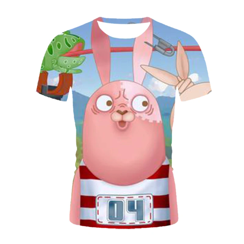 

3D print cartoon anime rabbit child T-shirt boy girl round neck casual lovely T shirt tops kawaii Comfortable creative T shirts