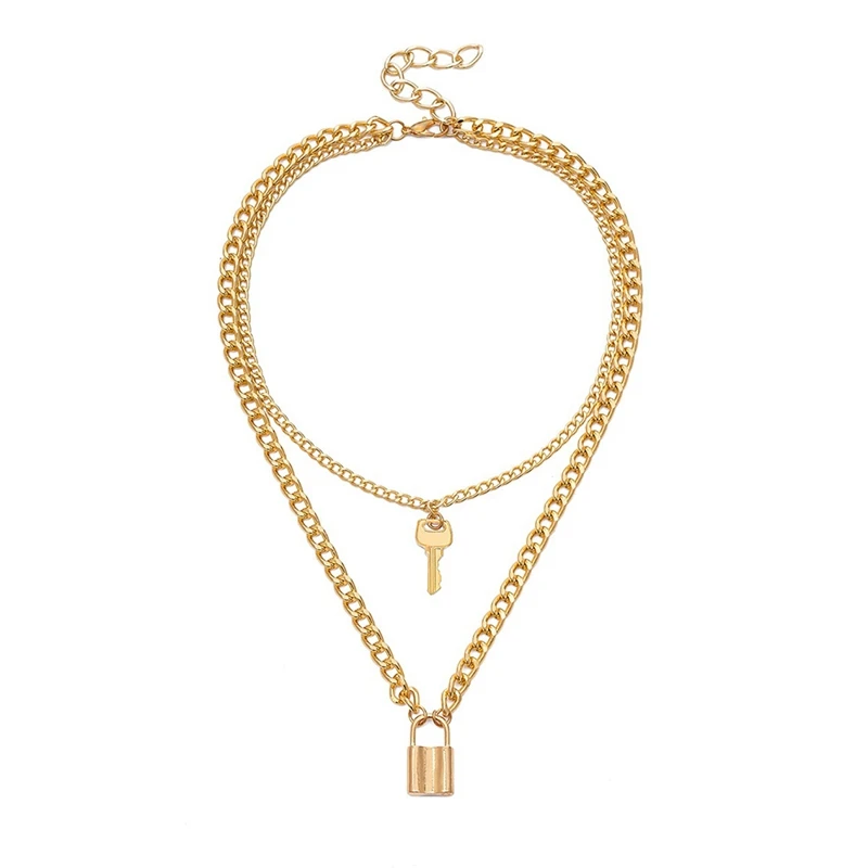 (Цвет не выцветает) цепи из нержавеющей стали Панк Висячие ожерелья для женщин