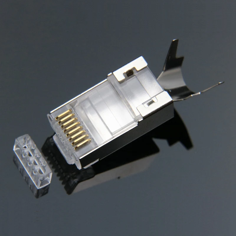 Rj45 разъем Rj 45 Ethernet Кабельный Cat7 Cat6A 8P8C Stp экранированный Cat 7 сетевые терминалы 1.m 50