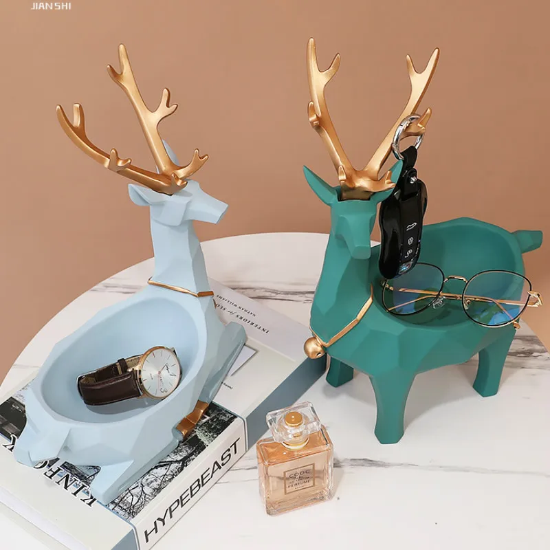 

Nordic Modern Figurines Resin Abstract Art Deer Miniature Animals Creative Living Room Ornaments Crafts Hogar Home Decor DA60XB