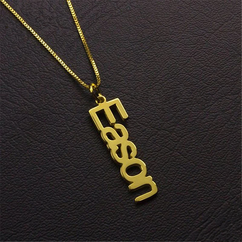 Модное ожерелье с именной табличкой в коробке 3 цвета ожерелья именем из меди для