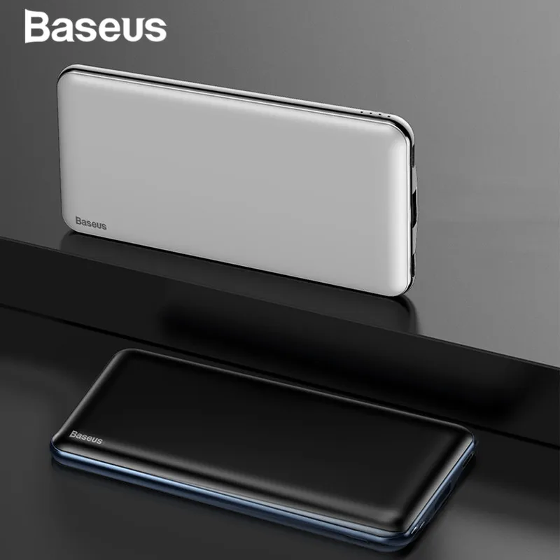 Baseus 10000 мАч PD Quick Charge power Bank 3A Быстрая зарядка ультра тонкий внешний аккумулятор usb type C зарядное устройство для iPhone X 8 7 Xiaomi Mi