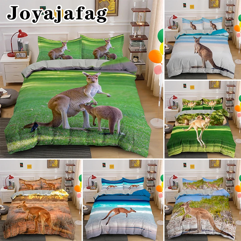 

Wholesale Australian Kangaroo 3D Printed Bedding Sets Single Full King Queen Quilt Covers Animal Duvet Cover Pillowcase