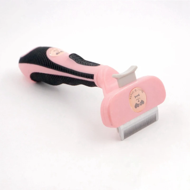 Peine para perros y gatos, herramienta de aseo para mascotas, excelente ABS duradero y cepillo de acero inoxidable, removedor de pelo, rastrillo-5
