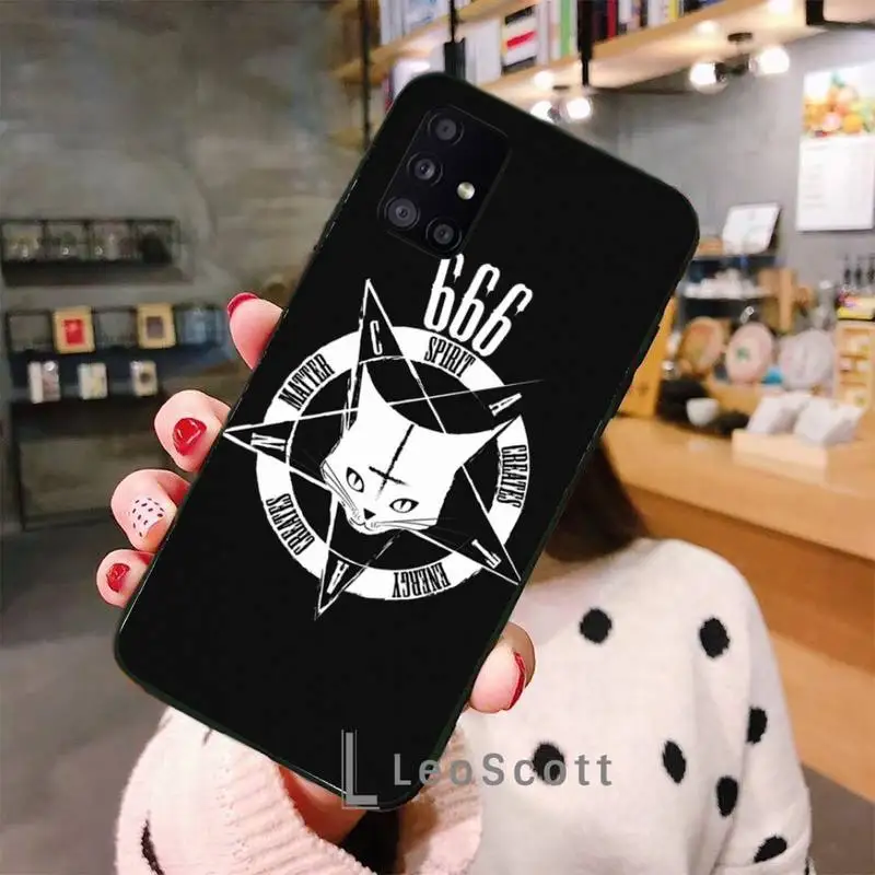 

Pentagram 666 Demonic Satanic Phone Case For Samsung A40 A50 A51 A71 A20E A20S S8 S9 S10 S20 Plus note 20 ultra 4G 5G