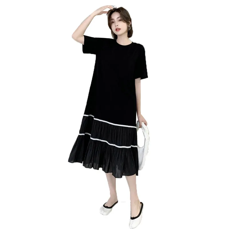 

Женское платье с коротким рукавом NYFS, Длинное свободное платье в Корейском стиле, лето 2021