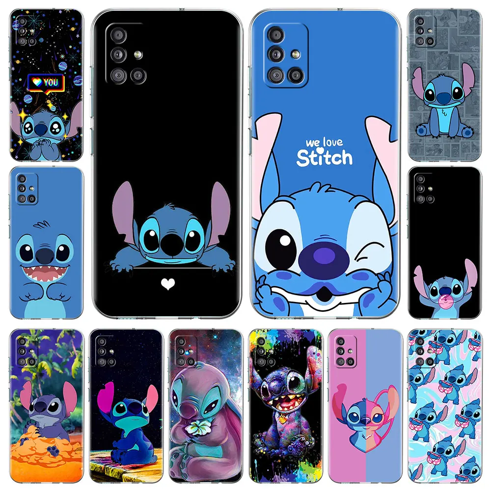 

Прозрачный чехол Disney для Samsung Galaxy A52, A51, A12, A32, A72, 5G A21s, A71, A31, A50, прозрачный мягкий чехол, милый чехол с Лило и стичем