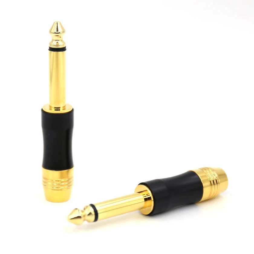 

Audio Hi-end Copper 6.5mm 1/4" MONO JACK Connector, 5U Gold plated Plug Connector ,Soldering