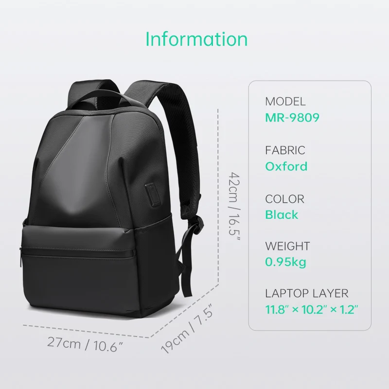 

MARK RYDEN Male Backpack Double Charging Laptop Bag Water-repellent 15.6 inch Men Backpack For Business