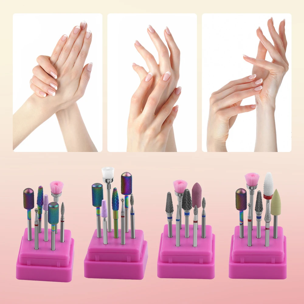 7 шт. Алмазный керамический твердосплавный фрез для маникюра/педикюра Набор