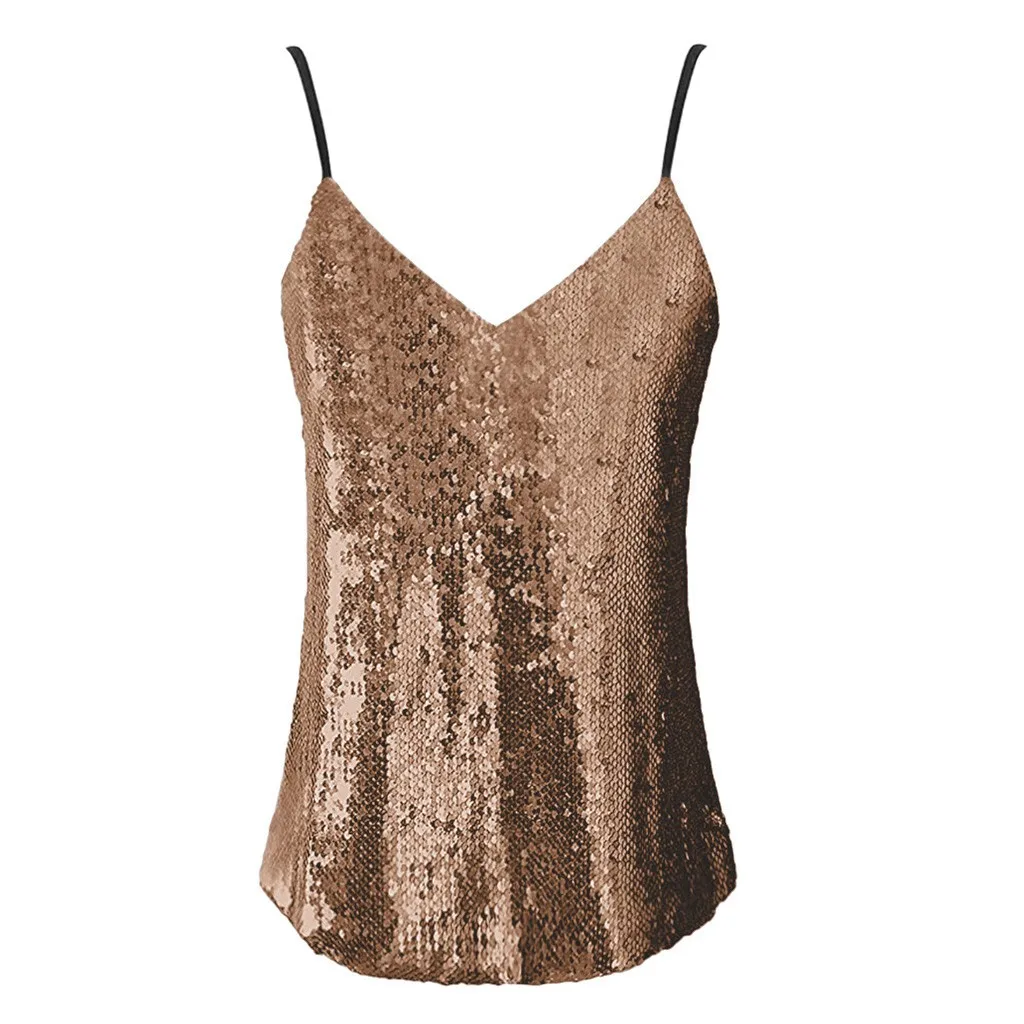 Модная расшитая блестками футболка с бретельками укороченные топы повседневные